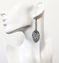 Crystal Scale Earrings: Zebra Etched