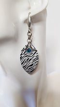 Crystal Scale Earrings: Zebra Etched