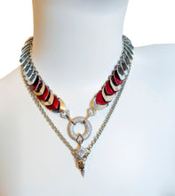 Scalemail Necklace with Cubic Zirconia Crow
