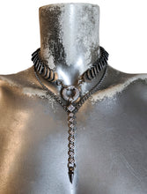 Scalemail Lariat Necklace with Cubic Zirconia & Spiked pendant