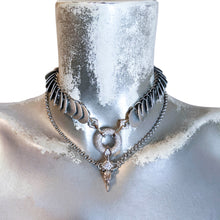 Scalemail Necklace with Cubic Zirconia Crow