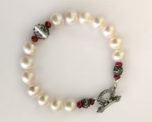 CHANEL INSPIRED FRESHWATER PEARL & RUBY BRACELET