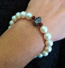 CHANEL INSPIRED FRESHWATER PEARL & RUBY BRACELET