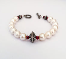 CHANEL INSPIRED FRESHWATER PEARL & RUBY BRACELET