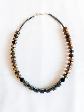 Men's Haematite & Tigers Eye Statement Necklace