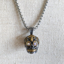 Sugar Skull Pendant With Crystal Eyes
