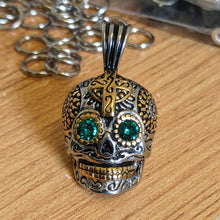 Sugar Skull Pendant With Crystal Eyes
