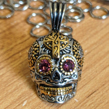 Sugar Skull Pendant With Crystal Eyes