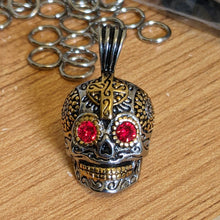 Sugar Skull Pendant With Crystal Eyes