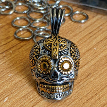 Sugar Skull Pendant With Crystal Eyes