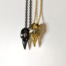 Raven skull pendant