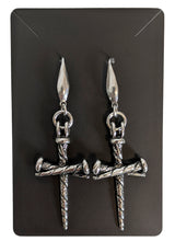 Gothic Nail Cross Earrings