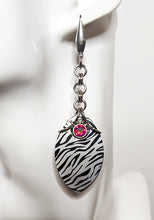 Crystal Scale Earrings: Zebra Etched