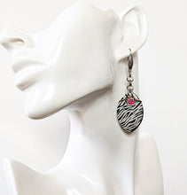Crystal Scale Earrings: Zebra Etched