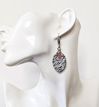 Crystal Scale Earrings: Zebra Etched