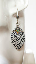 Crystal Scale Earrings: Zebra Etched