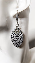 Crystal Scale Earrings: Zebra Etched