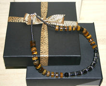 Men's Haematite & Tigers Eye Statement Necklace