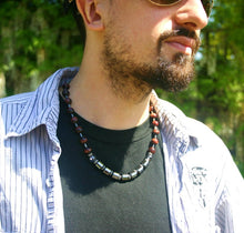 Men's Haematite & Red Tigers Eye Necklace