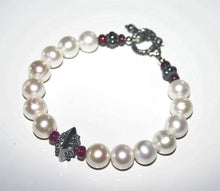 CHANEL INSPIRED FRESHWATER PEARL & RUBY BRACELET