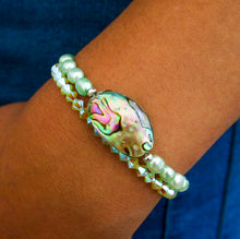 ABALONE SHELL & CRYSTAL BRACELET