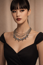 Mobius Punk Spiked Crystal Necklace