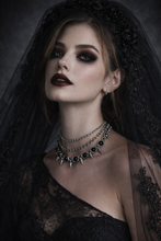 Mobius Punk Spiked Crystal Necklace