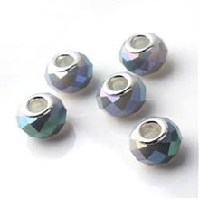 Stainless Steel & Glass Rondell Necklace: 1 Beads
