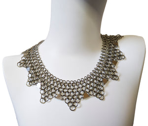 4-in-1 European Stainless Steel Chainmail Collar: Customizable  Options - Style #3