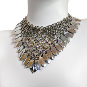 Crystal Chainmail Necklace with Scales