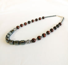 Men's Haematite & Red Tigers Eye Necklace