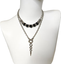 Stainless Steel & Glass Rondell Necklace: 1 Beads