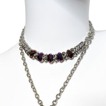 Stainless Steel & Glass Rondell Necklace: 1 Beads