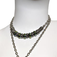 Stainless Steel & Glass Rondell Necklace: 1 Beads
