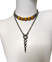 Stainless Steel & Glass Rondell Necklace: 1 Beads