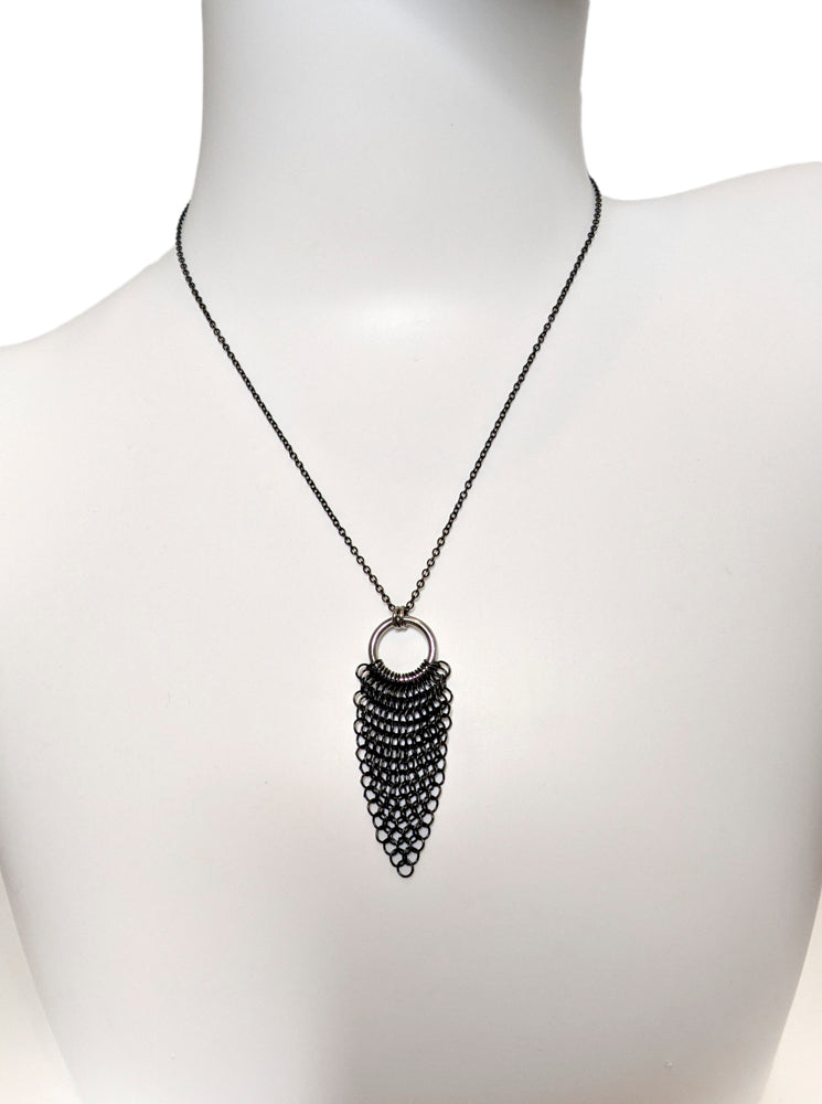 Fine Chainmail Pendant Necklace – Chained & Stoned