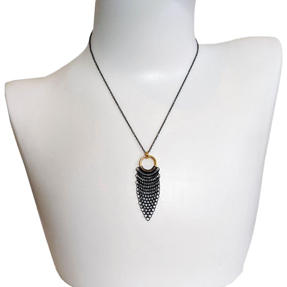 Fine Chainmail Pendant Necklace – Chained & Stoned