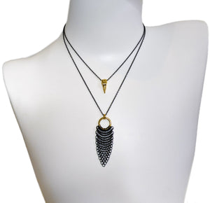 Fine Chainmail & Crow Skull Pendant Necklace