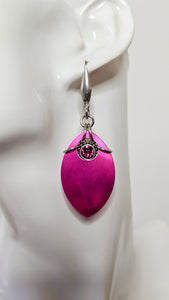Crystal Scale Earrings: Pink