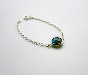 925 Sterling Silver Labradorite Chain Bracelet