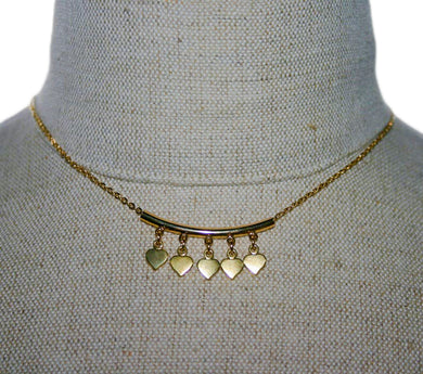 GOLD HEART CHARM NECKLACE